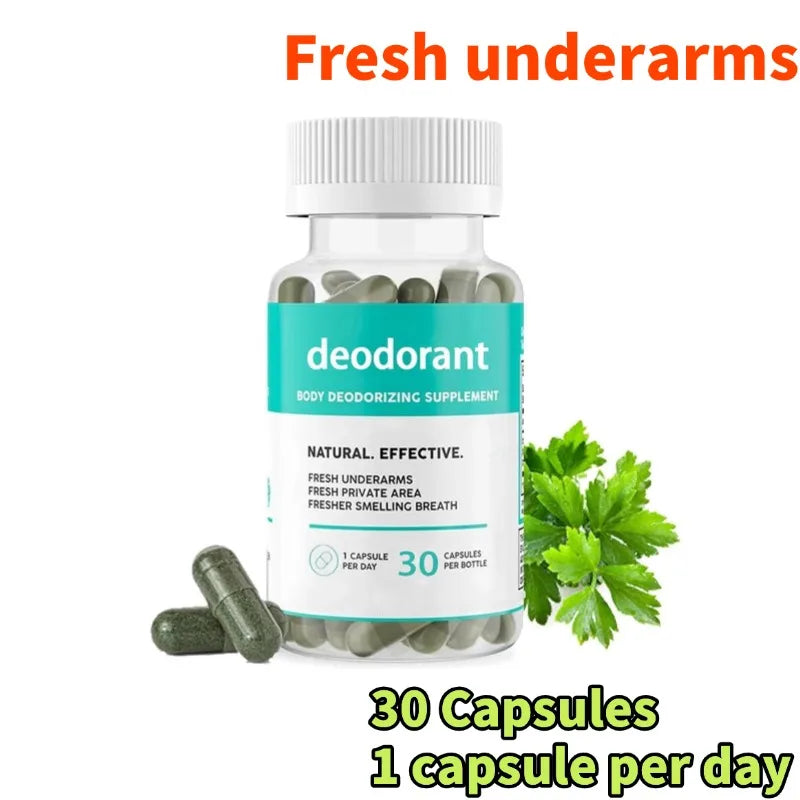 30 Capsules Deodorant Body Deodorizing Supplement Fresh Underarms Fresh Private Area Fresher Smelling Breath