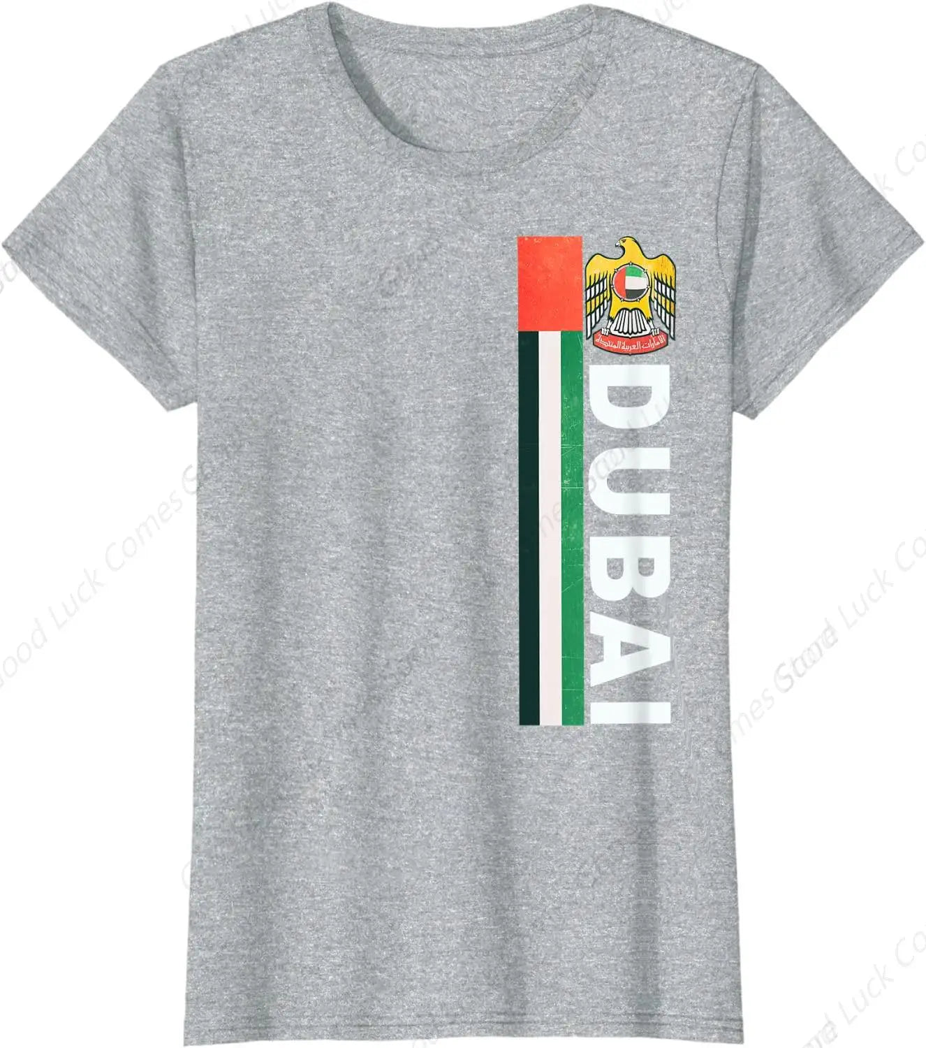 Dubai Sports-style Flag and UAE Emblem T-Shirt 100% Cotton O-Neck Summer Short Sleeve Casual Mens T-shirt Size S-6XL