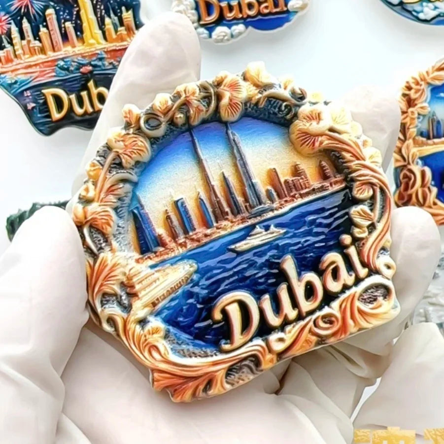 Asia The United Arab Emirates Dubai Resin 3D Fridge Magnets Tourism Souvenir Refrigerator Sticker Handicraft Gift Decoration