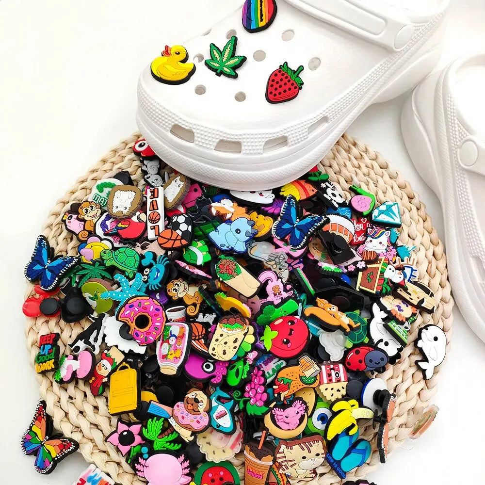 Cartoon Charms for Clogs Bubble Slides Sandals PVC Shoe Decorations Accessories For Teens