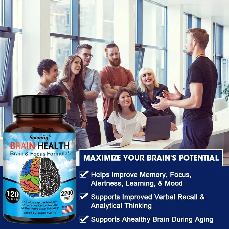 Nootropics Dietary Supplements Best Brain Focus Increases Memory Support Promotes Clear Thinking Immune System Health