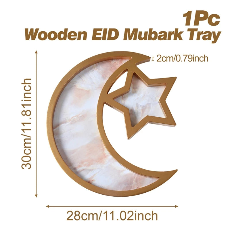 Wooden Pendant EID Mubarak 2025 Ramadan Decoration For Home Kareem Ramadan And Eid Decor Eid AL Adha Islamic Muslim Decor