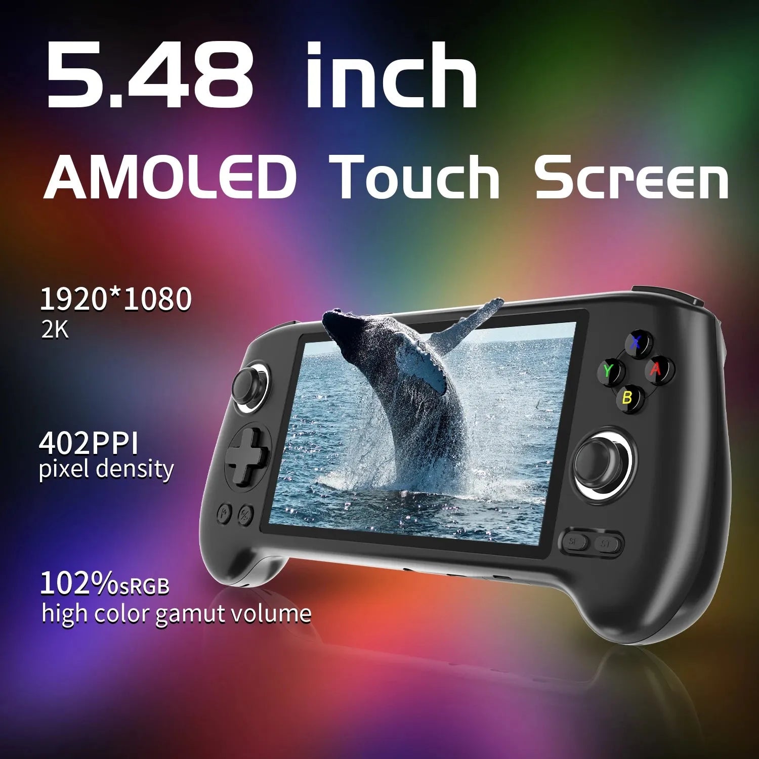 ANBERNIC RG556 Handheld Game Console Unisoc T820 Android 13 5.48 inch AMOLED Screen 5500mAh WIFI Bluetooth Retro Video Players