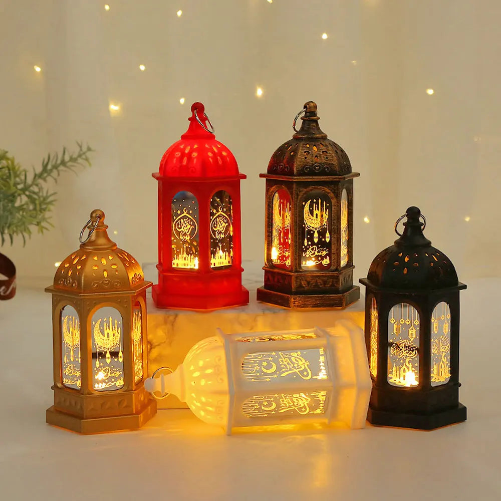 Muslim Ramadan Lantern Decor Ornament EID Mubarak LED Festival Night Light Eid Al Adha Gift Gurbang Ramadan Decoration for Home