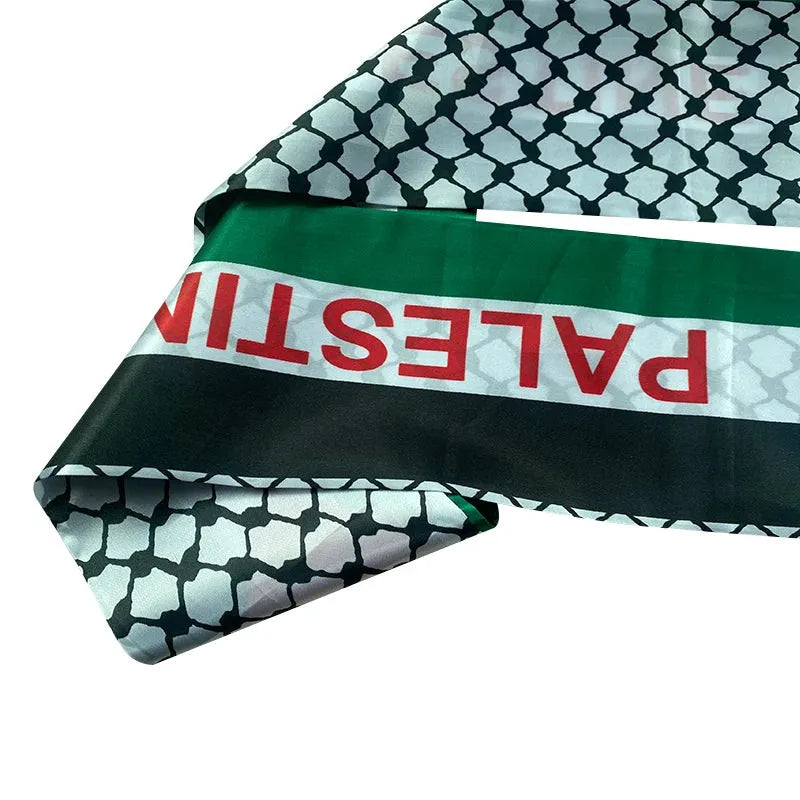 14*130cm Palestine Scarf  Printing Satin Palestinian National Day Scarves Palestine Shawl Country