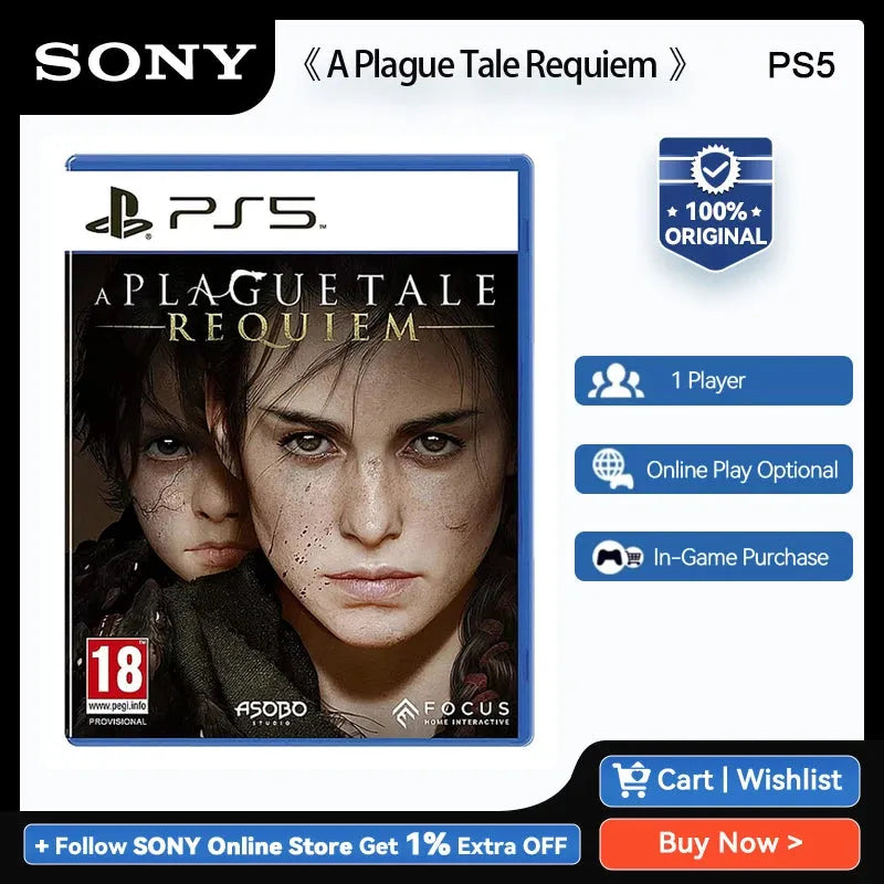 Sony PlayStation 5 A Plague Tale Requiem PS5 Game Deals for Platform PlayStation5 PS5 Game Disk PS5 A Plague Tale Requiem