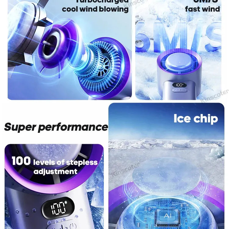 KINSCOTER Portable Handheld Turbo Fan 100 Wind Speeds Adjustable Mini Personal Fan Battery Operated Electric Eyelash Fan