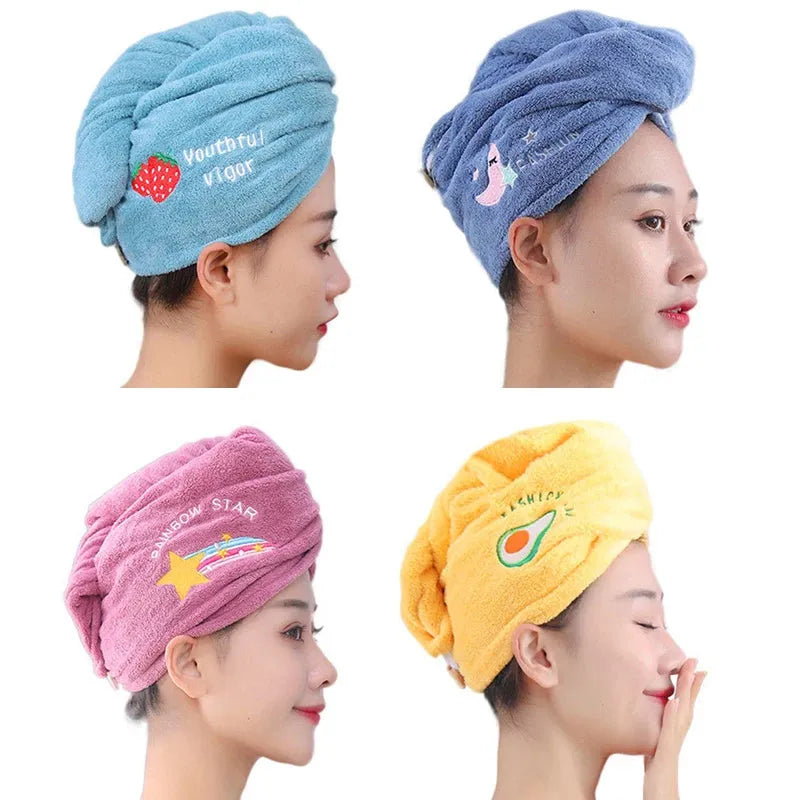 Women Girl's Hair Drying Hat Quick-dry Hair Towel Cap Hat Bath Hat Microfiber Solid Towel Shower Cap Single Turban Hair Cap 1pc