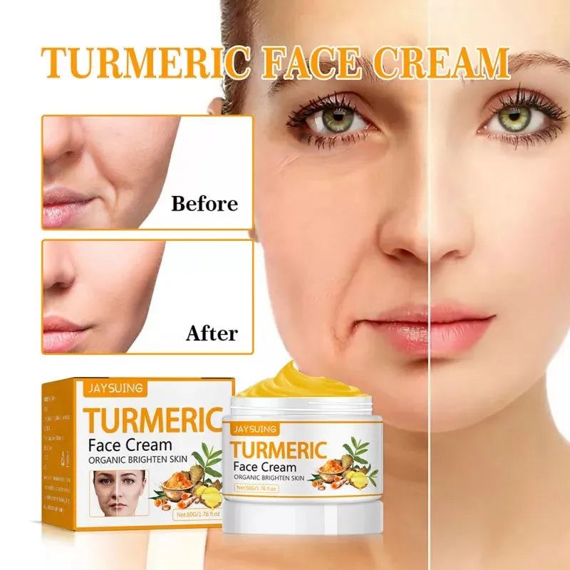 50g Turmeric Face Cream Remove Dark Spots Whitening Shrink pores Vitamin C Moisturizing Anti-Aging Firming Skin Care