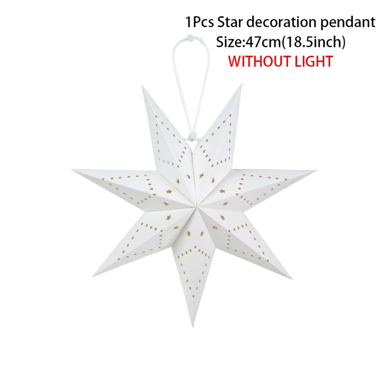 35/45/75cm Hollow Out Star Hanging Pendant Eid Mubarak Decorative Home Islam Muslim Light Paper Lantern Stars Lampshade Decor