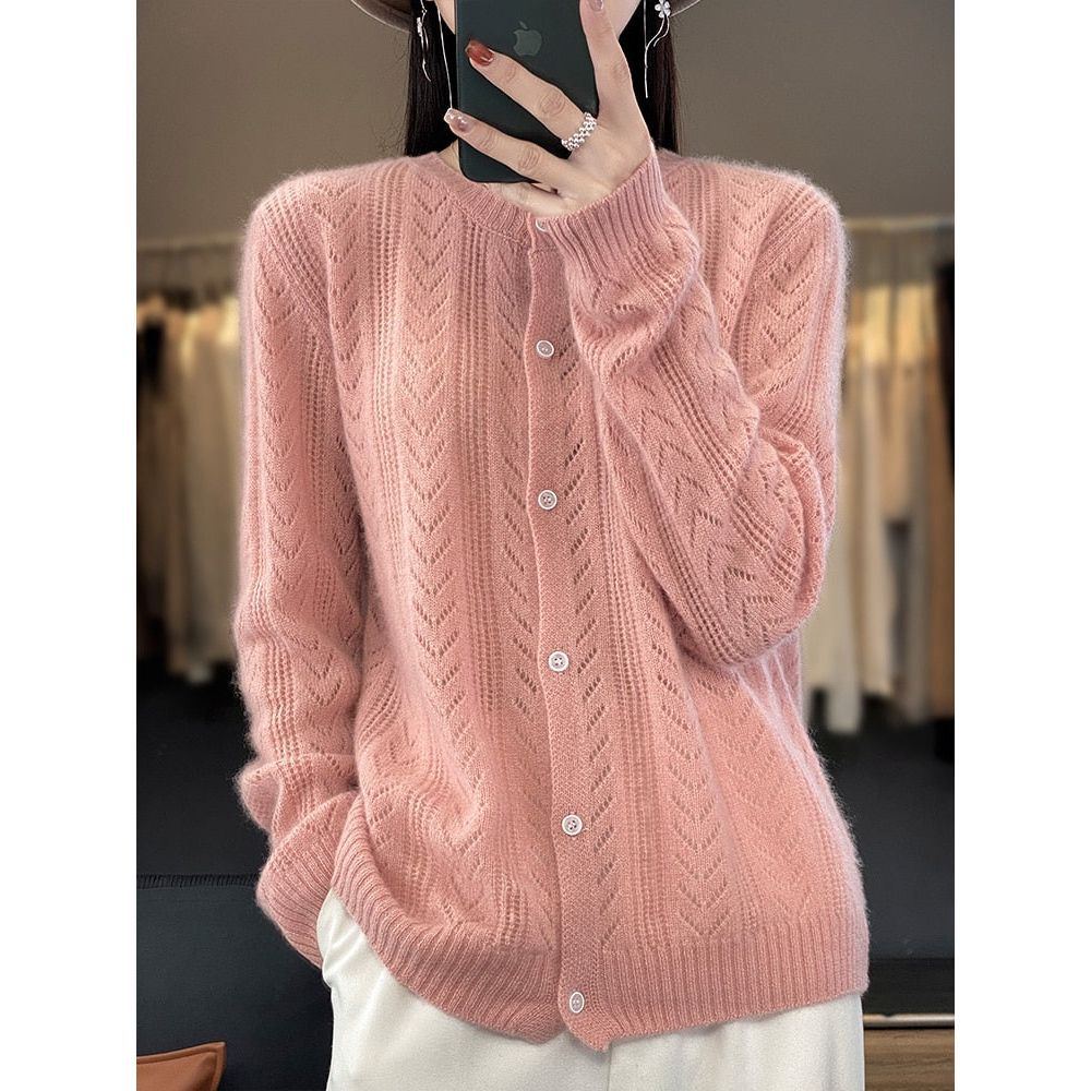 Plus size Wool Cardigan Womens Clothing O-neck Sweater Mujer Long Sleeve Tops - Jointcorp