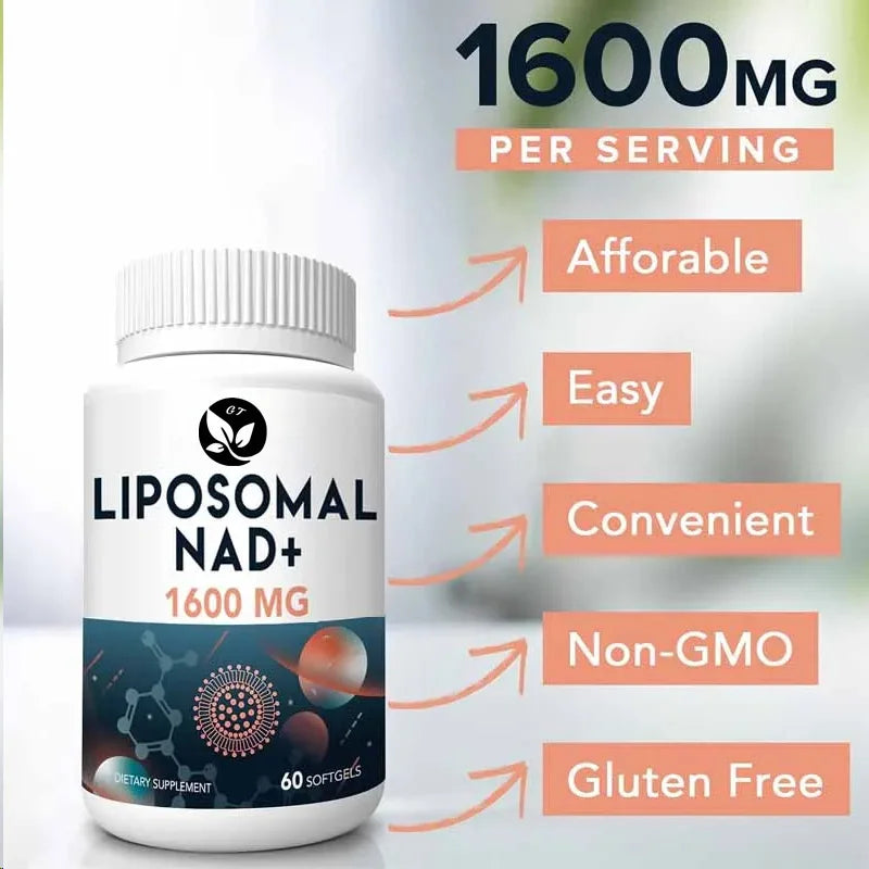 1600mg Liposomal Nad Supplement, 98% Pure Nad+can Replace Nicotinamide Nucleoside In 60 Soft Capsules