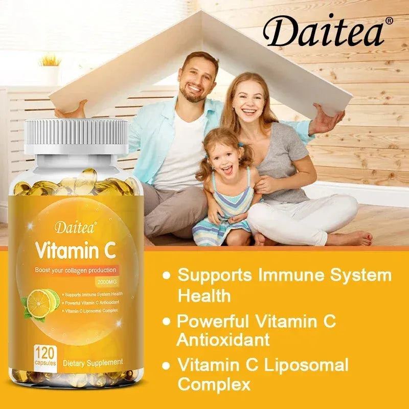 Vitamin C 2000 Mg, High Absorption Vitamin C, Maximized, for The Immune System and Antioxidants, Collagen Booster