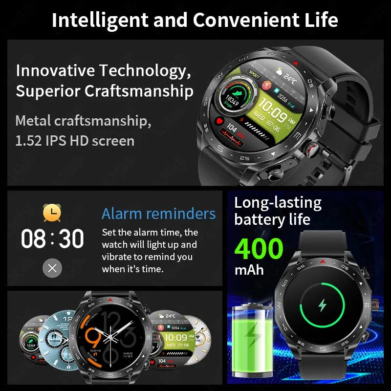 LIGE With Earbuds Bluetooth Headset Smartwatch Women Speaker Tracker Music Sport Watch Men Waterproof Smart Watch AMOLED Screen