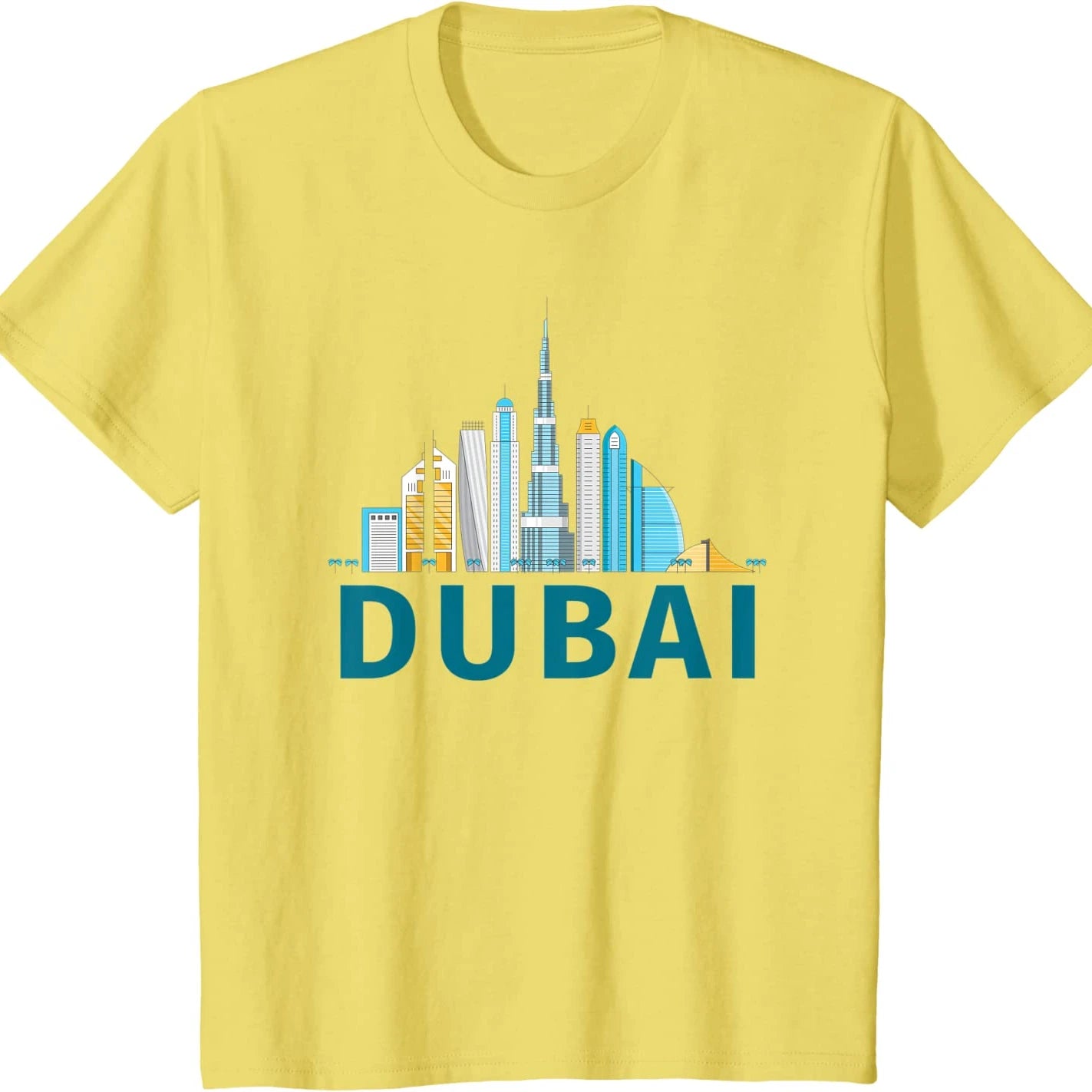 Dubai United Arab Emirates - Burj Khalifa City Skyline T Shirt. Short Sleeve 100% Cotton Casual T-shirts Loose Top Size S-3XL