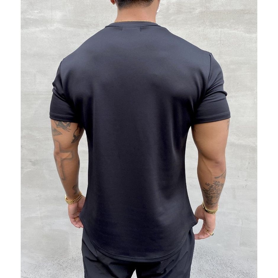 T Shirt Gym Muscle Fitness for Men Outdoor Hip Hop Streetwear Loose Half Sleeve Male Summer Bodybuilding Tee Tops - Jointcorp