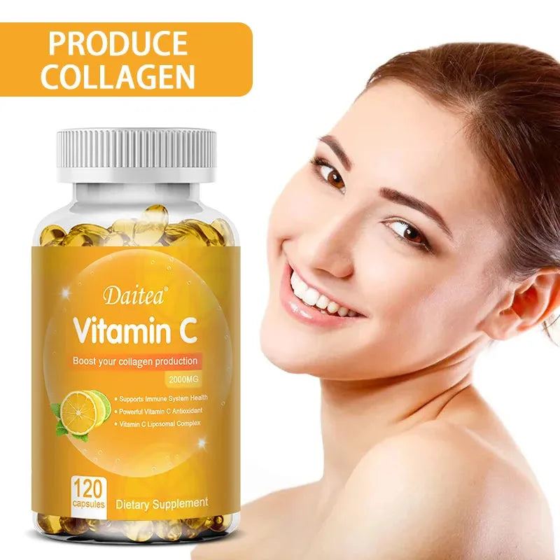 Vitamin C 2000 Mg, High Absorption Vitamin C, Maximized, for The Immune System and Antioxidants, Collagen Booster