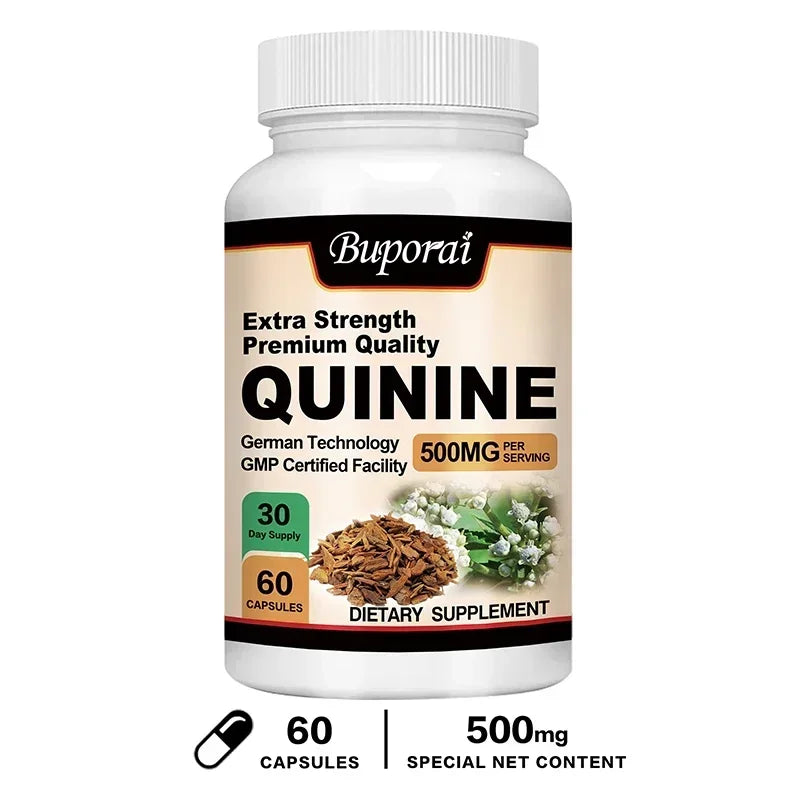 Quinine Capsules 500mg - Relieve Leg Cramps, Aid Digestion, Enhances Immunity