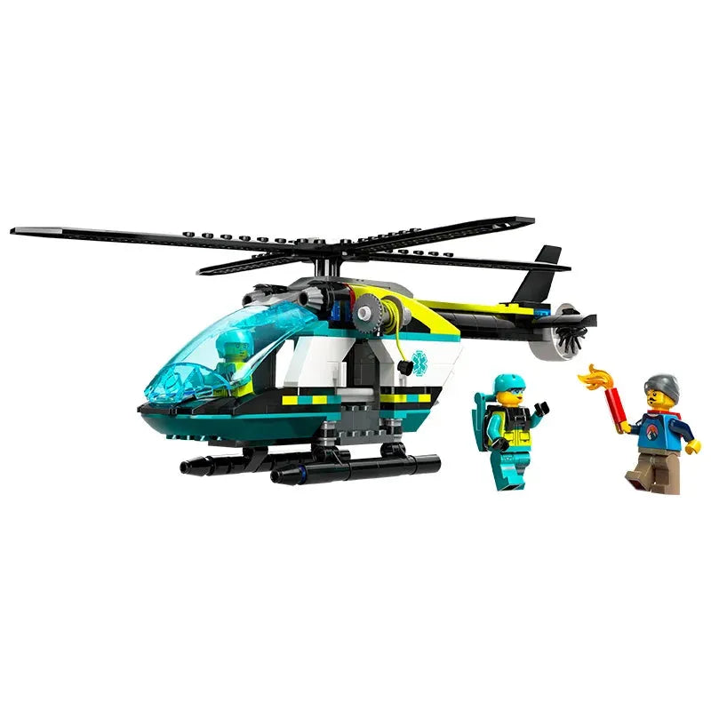 LEGO City 60405 Emergency Rescue Helicopter Male And Female Puzzle Block Assembly Toy