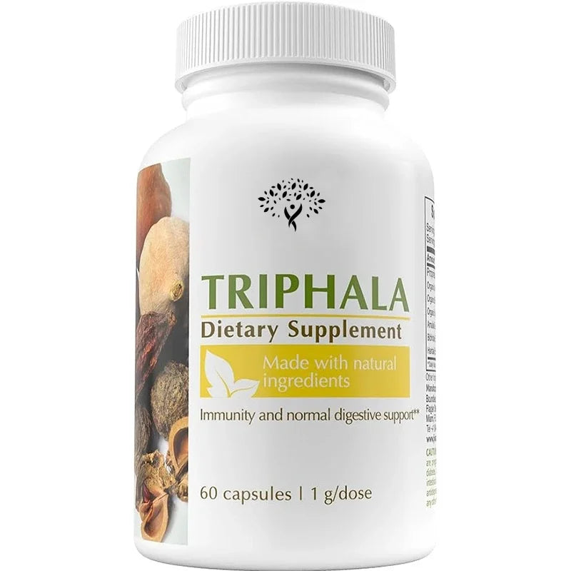 Triphala Supplement - Organic Triphala Capsules Made From Amalaki, Bibitaki, And Haritaki Powder Capsules -60 Capsules