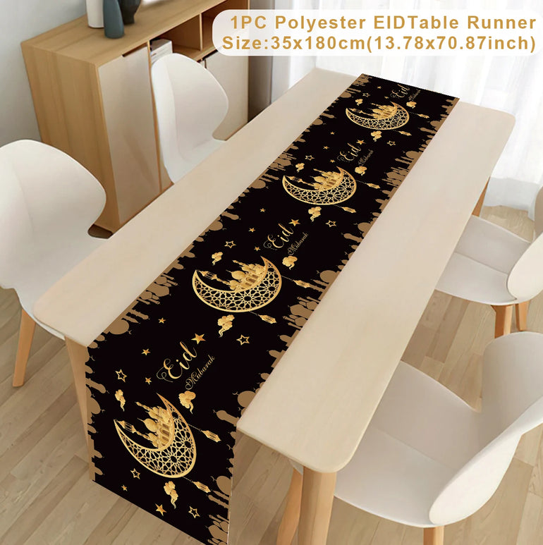 Ramadan Kareem Table Runner Eid Mubarak Decor 2025 for Home Ramadan Mubarak Islamic Muslim Party Eid Al-Fitr Gifts Ramadan Decor