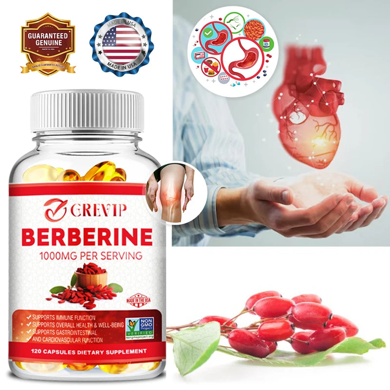 Berberine Extract 1000 Mg - Supports Gastrointestinal and Overall Health with Antioxidant Benefits