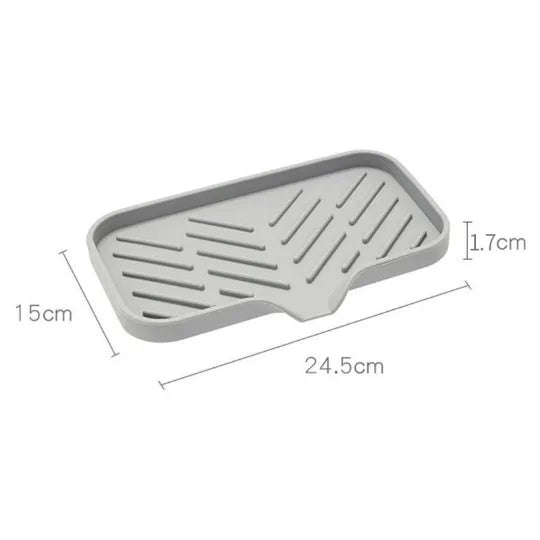 Sink Silicone Tray With Drain Soap Sponge Storage Holder Countertop Sink Scrubber Brush Soap Storage Rack Kitchen Organizer