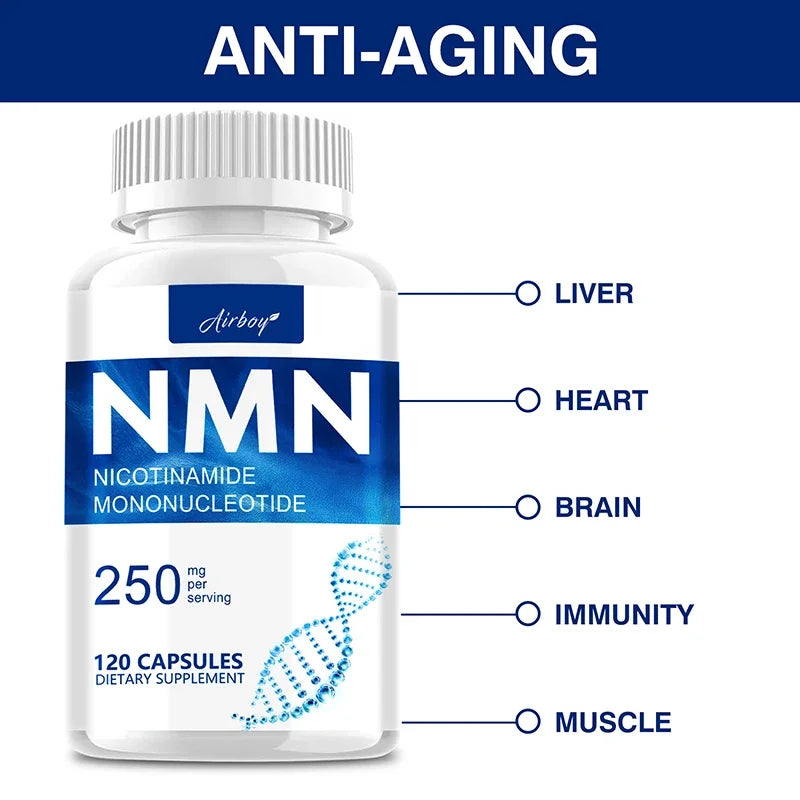 NMN Nicotinamide Mononucleotide - Supports Cell Repair and Growth, Reduces Wrinkles and Increases Skin Elasticity