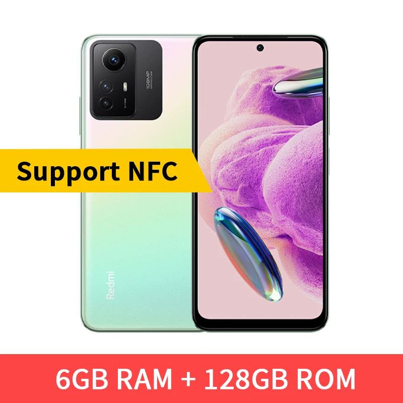 Global Version Xiaomi Redmi Note 12S 128GB/256GB Smartphone 108MP AI Triple Camera AMOLED Display 5000mAh 33W Fast Charging