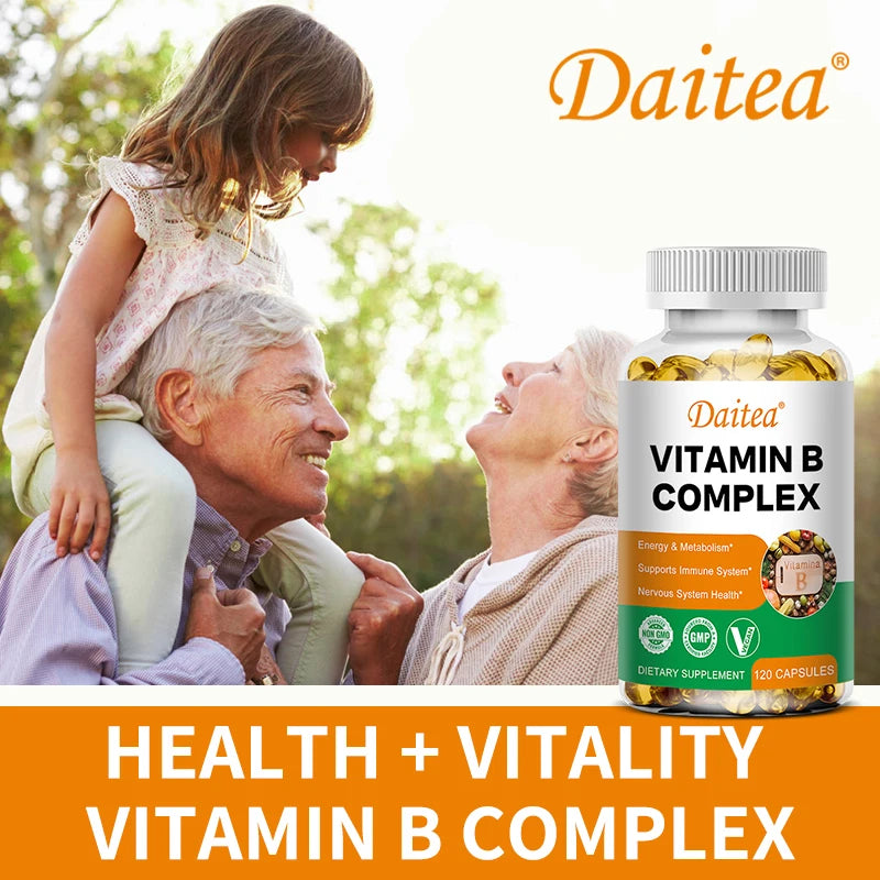 Vitamin B Complex, Dietary Supplement for Cellular Energy, Immune Health and Stress Management