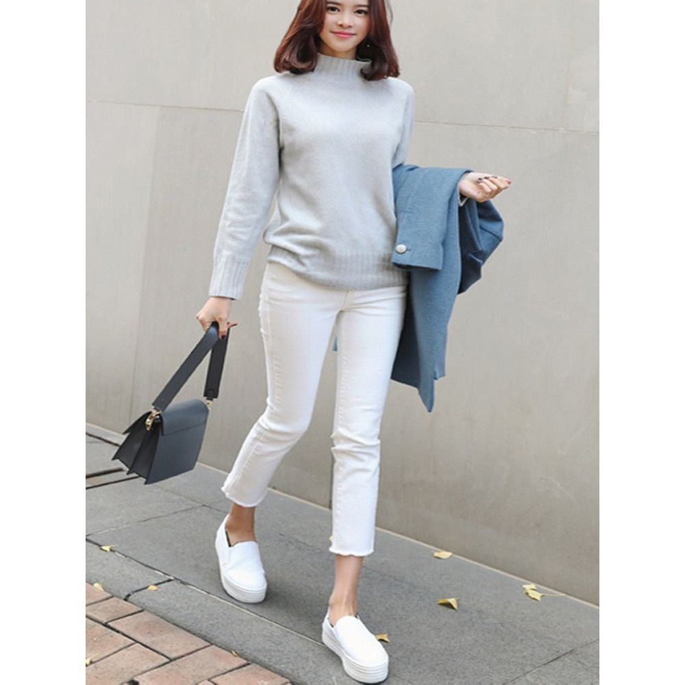 Solid White Jeans Women Straight Leg Fashion Cozy Soft y2k Streetwear Boyfriend Denim pants white Jeans for Women clothing - Jointcorp