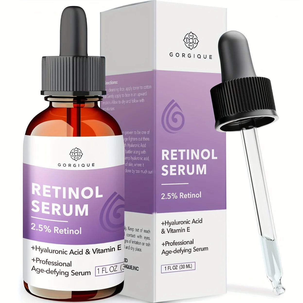 2.5% Retinol Face Serum with Hyaluronic Acid Vitamin E Hydrating Rejuvenating Firming Wrinkle Serum