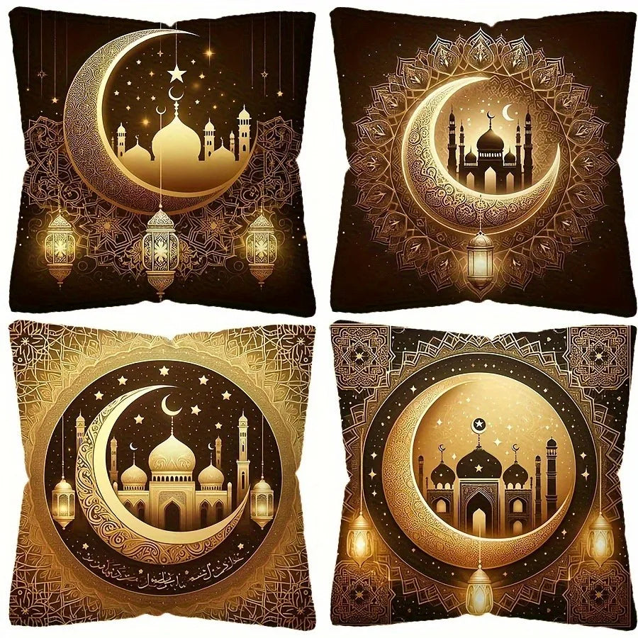 Light Luxury Ramadan Printed Pillowcase Nordic Home Decor Pillowcase Holiday Bedroom Living Room Decor Polyester Cushion Cover