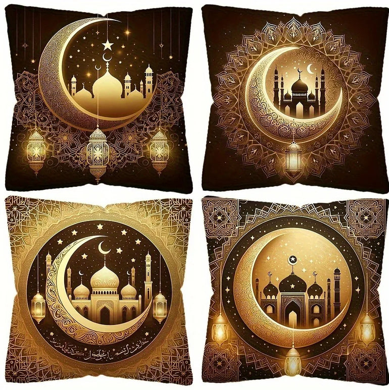 Light Luxury Ramadan Printed Pillowcase Nordic Home Decor Pillowcase Holiday Bedroom Living Room Decor Polyester Cushion Cover