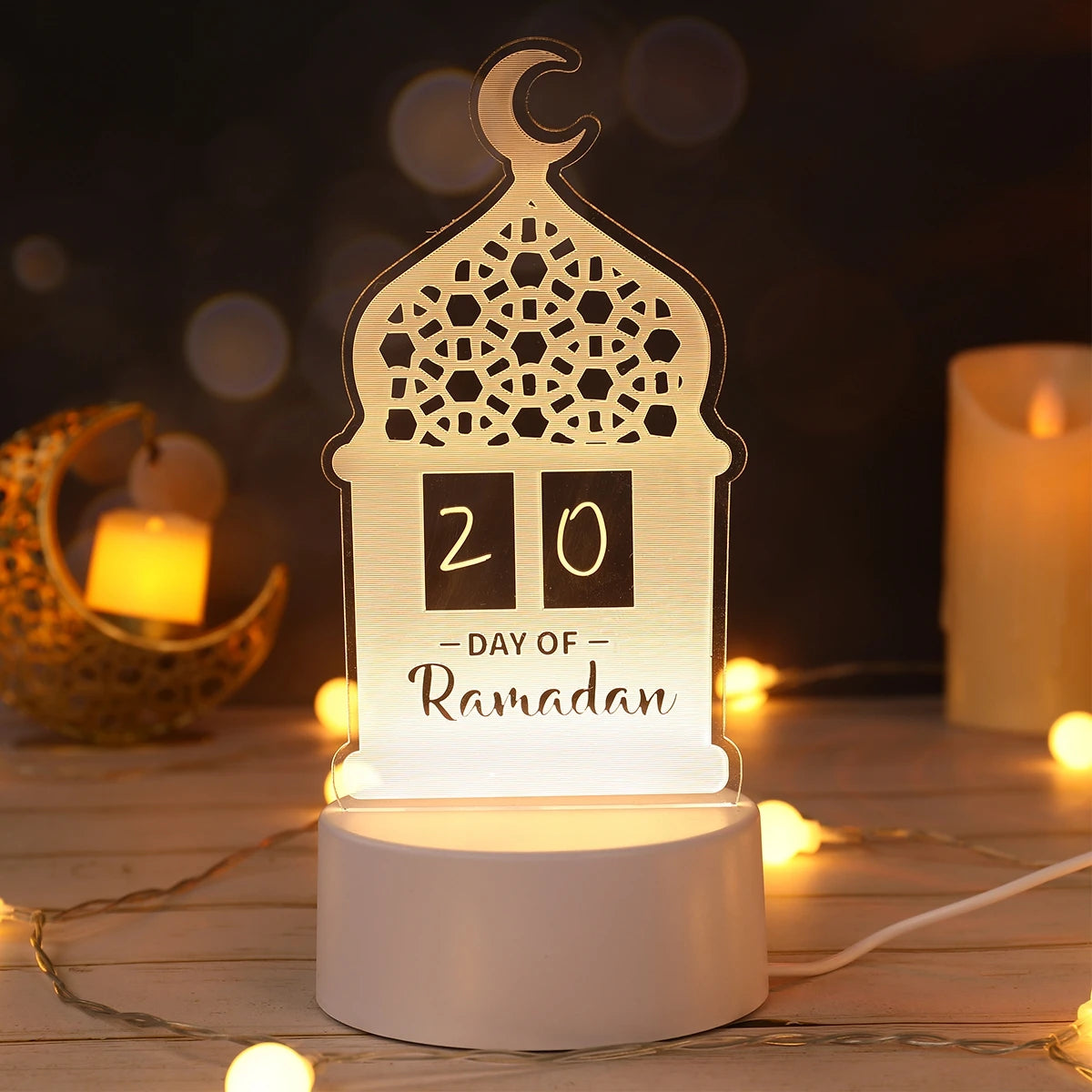 Ramadan Kareem Lights Eid Mubarak Table Lamps Ramadan Decoration For Home 2025 Islamic Muslim Party Decor Eid Al Adha Gifts