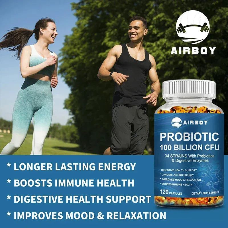 Probiotics 100 Billion CFU - Contains Prebiotics and Digestive Enzymes To Support Digestion and Weight Management