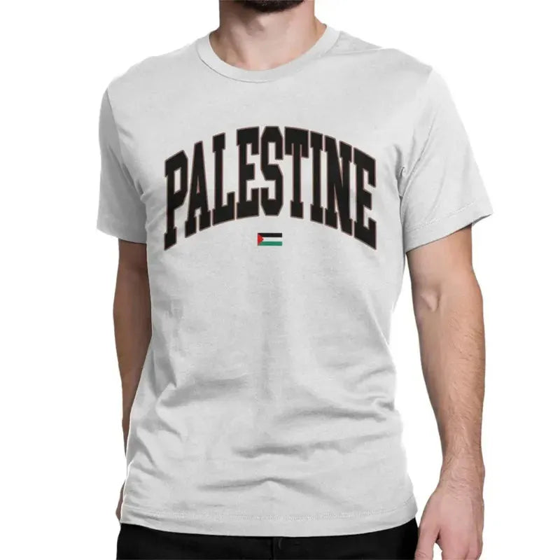 Palestinian Palestine Flag Men's T Shirts Funny Tees Short Sleeve Round Collar T-Shirts Cotton 6XL Tops