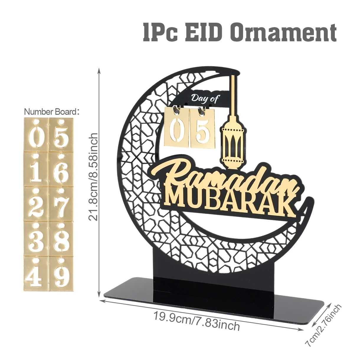 Ramadan Kareem Countdown Calendar Ornament Eid Mubarak Decoration 2025 For Home Muslim Islamic Festival Eid Al-Fitr Party Favors