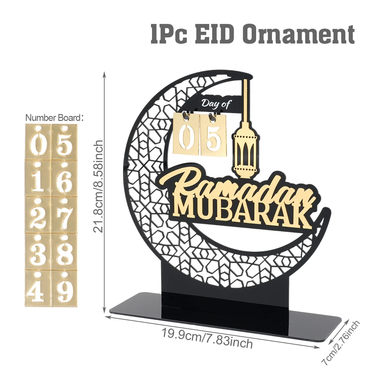 Ramadan Kareem Countdown Calendar Ornament Eid Mubarak Decoration 2025 For Home Muslim Islamic Festival Eid Al-Fitr Party Favors