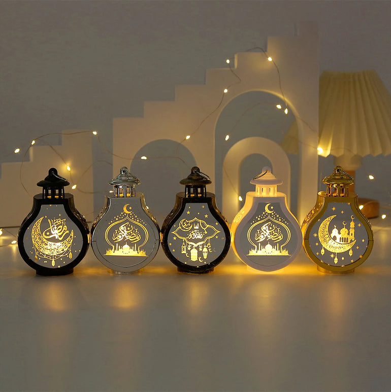 Ramadan Decorative Lantern Battery Powered Islamic Night Light Ramadan Kareem Lantern Islamic Muslim Party Decoration