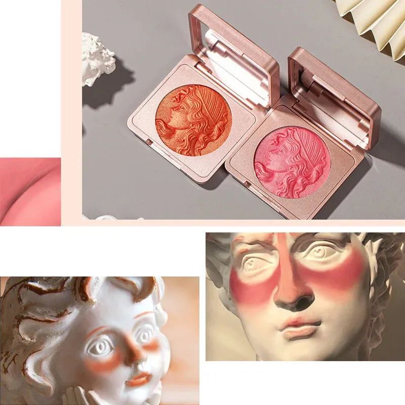 Shiny Fairy Embossed Monochrome Blush Natural Nude Beauty Makeup Blush Mineral Rouge All-in-one Blush Powder 3g