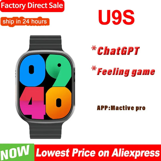 Microwear U9S Smart Watch Men Ultra9 S ChatGPT Bluetooth Call Motion Game NFC Smart Watch Women