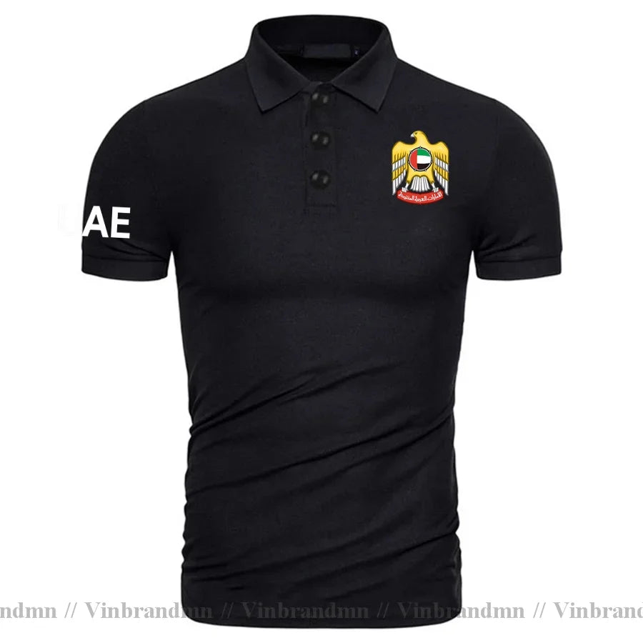 United Arab Emirates ARE UAE Emirati Polo Shirts Men Fashion 100% Cotton Shirt Classic Country Flag Design Tops Nation Team Tees