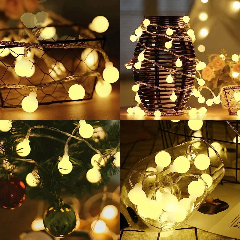 10M Small Ball Fairy Lights Globe String Lights USB/Battery Operated for Garden Christmas Bedroom Wedding Camping Tent Decor