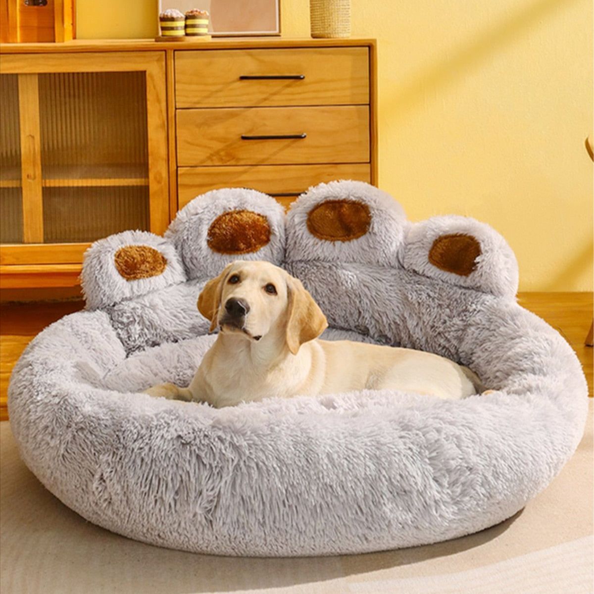 Fluffy Dog Bed Plush Kennel Accessories Pet Products Large Dogs Beds Bedding Sofa Basket Small Mat Cats Big Cushion Puppy Pets - Jointcorp