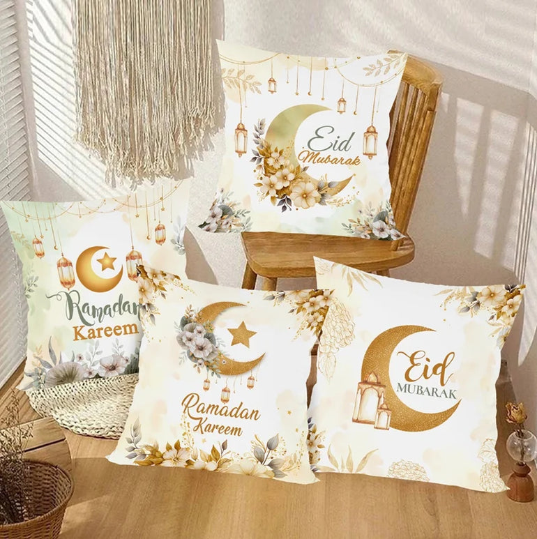 Eid Mubarak Cushion Cover Pillow Case Ramadan Kareem Decoration For Home 2025 Muslim Islam Party Decor Gift Eid Al Adha Supplies