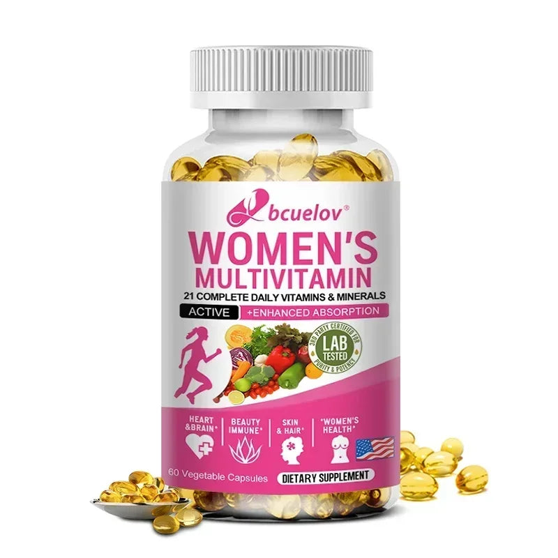 Bcuelov Daily Multivitamin for Women - Multivitamin and Multimineral Supplement for Skin Hair Health Energy Immune Support