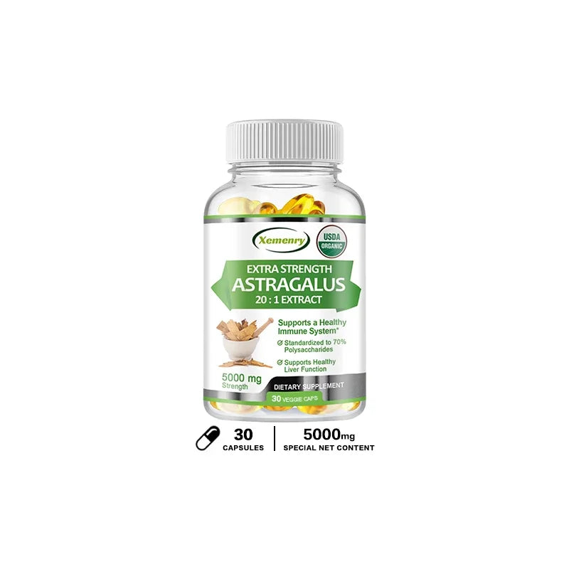 Natural Astragalus Root, 5000mg Traditional Immune Support, Non-GMO Project Verified, Vegan, 120 Capsules