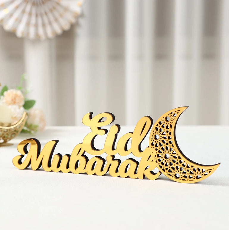 Ramadan Mubarak Acrylic Ornament 2025 Eid Mubarak Ramadan Kareem Decoration for Home Islamic Muslim Party Decor Eid Al Adha Gift