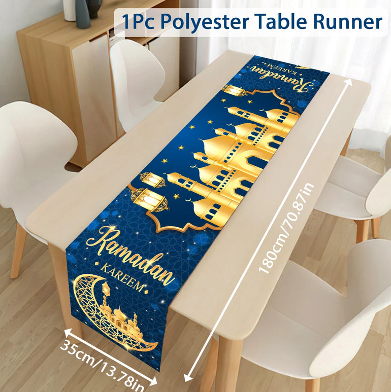 Ramadan Decoration Table Runner EID Mubarak Decor 2025 For Home Tablecloth Ramadan Kareem Islamic Muslim Party Eid Al-Fitr Gifts